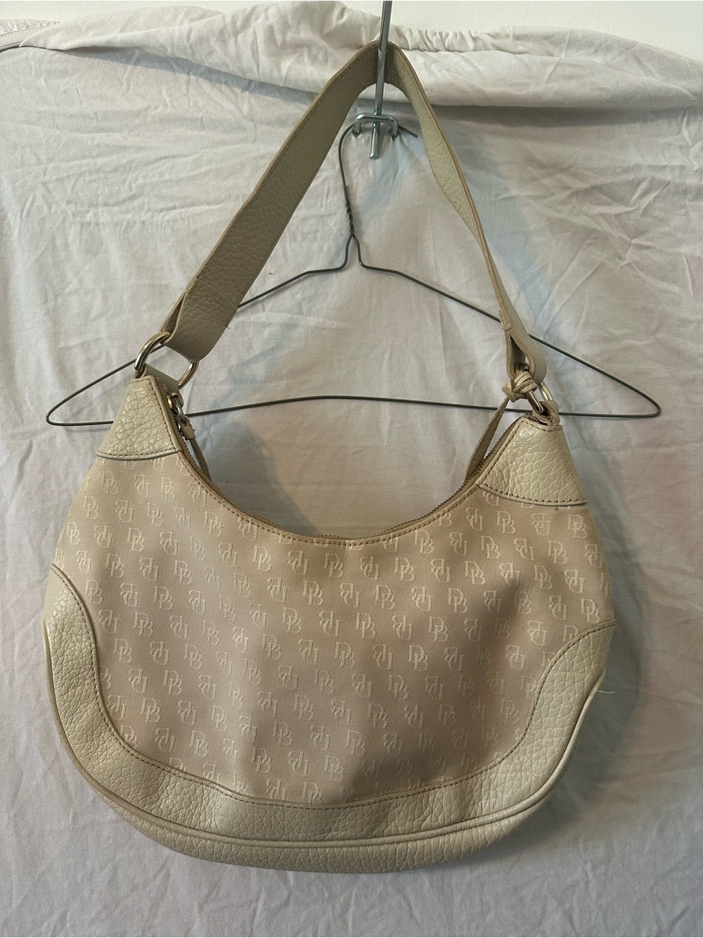 Cream Women's Shoulder Bag - Classic Monogram Style
